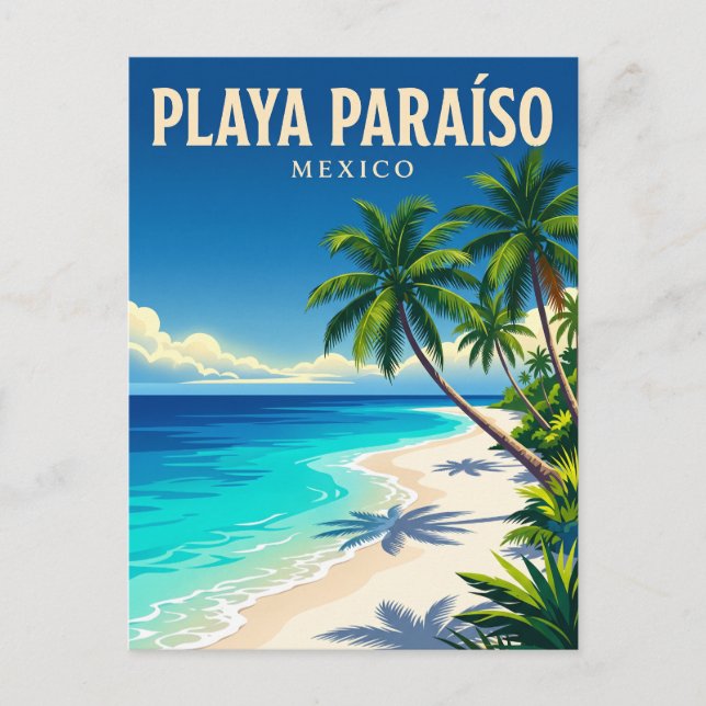 Carte Postale Playa Paraíso Mexique (Devant)