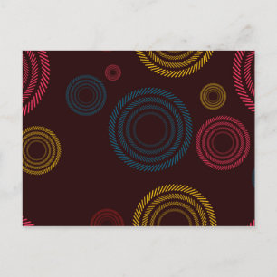 Carte Postale Playful, coloré, tendance, cercles rayés cool