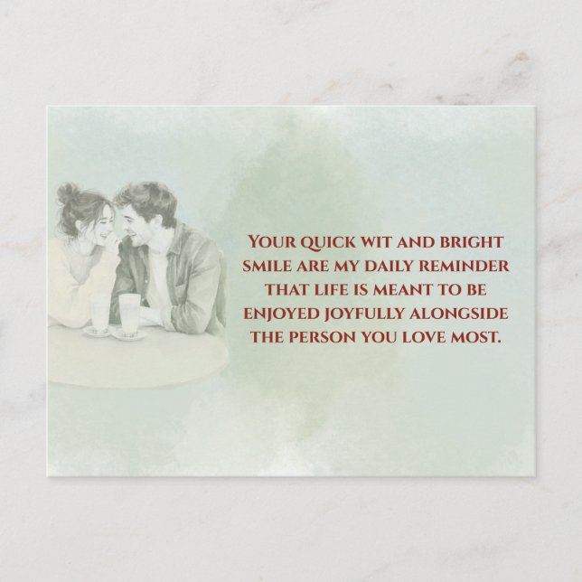Carte Postale Playful & Funny Love Quote Postcard | Laughing Cou (Devant)