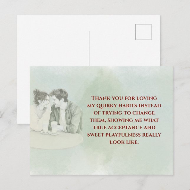 Carte Postale Playful & Funny Love Quote Postcard | Laughing Cou (Devant / Derrière)