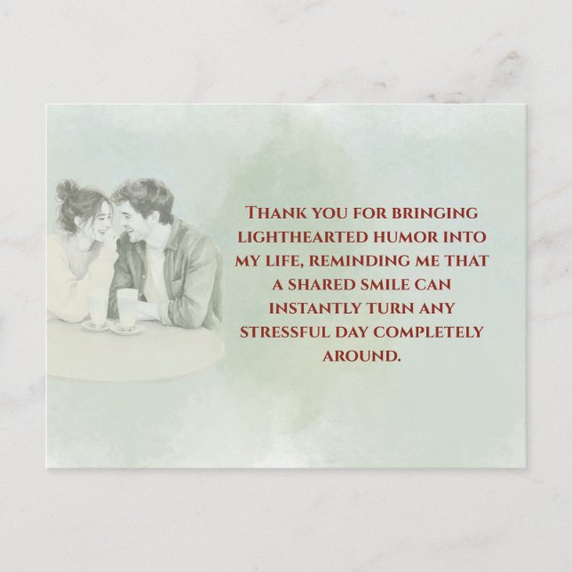 Carte Postale Playful & Funny Love Quote Postcard | Laughing Cou (Devant)