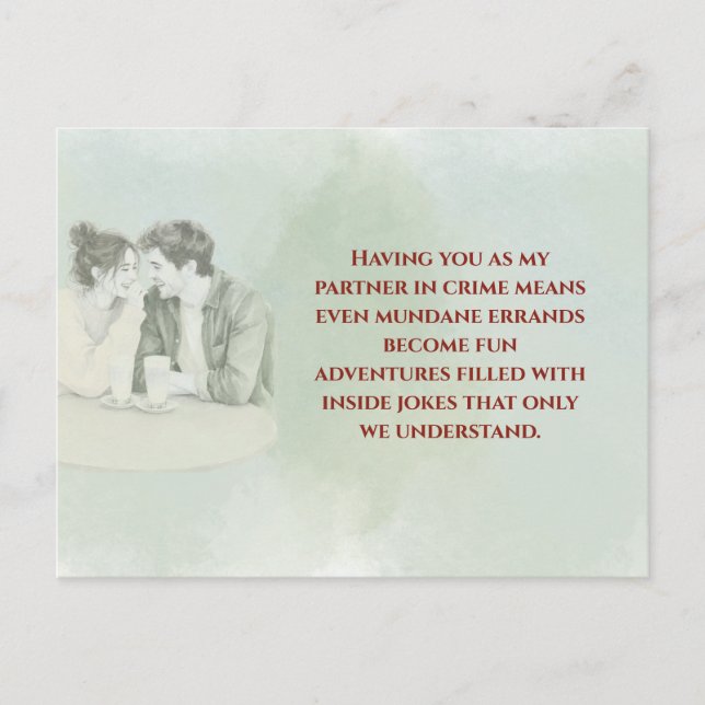 Carte Postale Playful & Funny Love Quote Postcard | Laughing Cou (Devant)