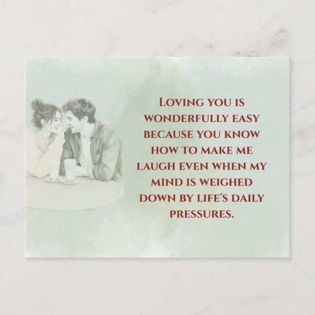 Carte Postale Playful & Funny Love Quote Postcard | Laughing Cou (Devant)