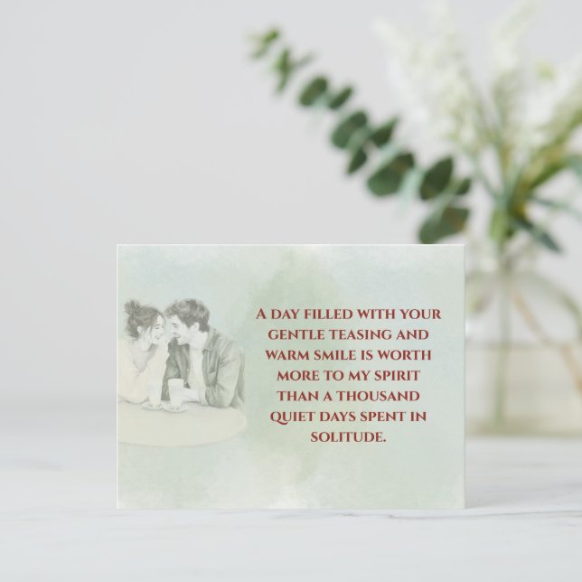 Carte Postale Playful & Funny Love Quote Postcard | Laughing Cou (Debout devant)