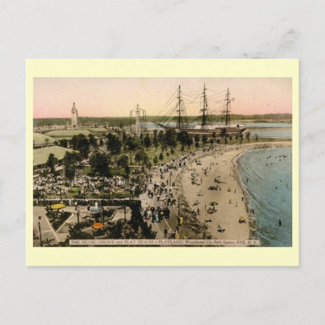 Carte Postale Playland Amusement Park, Rye, New York Vintage (Devant)