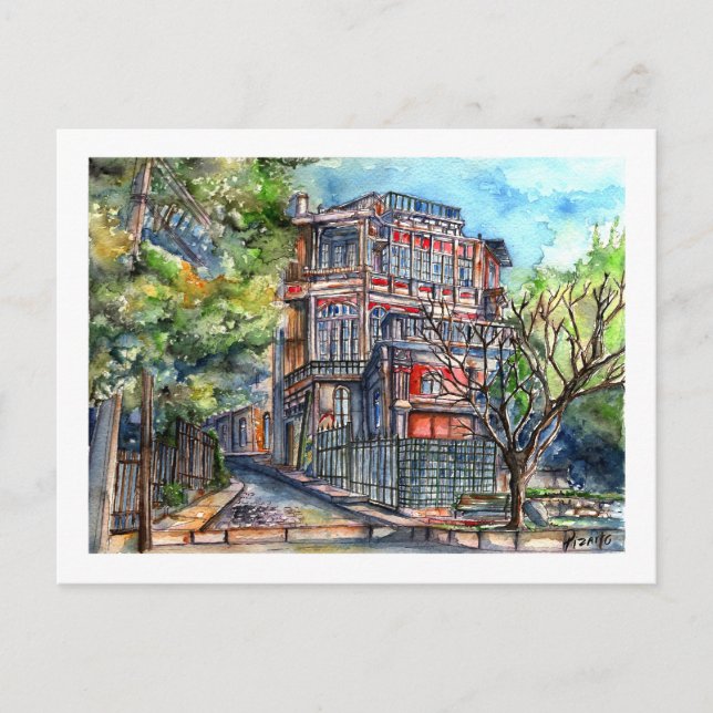 Carte Postale Plaza Joaquín Edwards Bello (acuarela) (Devant)