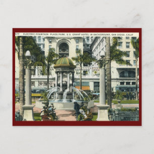 Carte Postale Plaza Park, San Diego Vintage