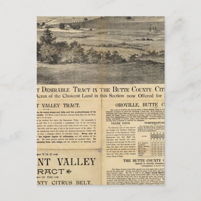 Carte Postale Pleasant Valley, Californie (Devant)