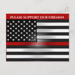 CARTE POSTALE PLEASE SUPPORT OUR FIREMEN