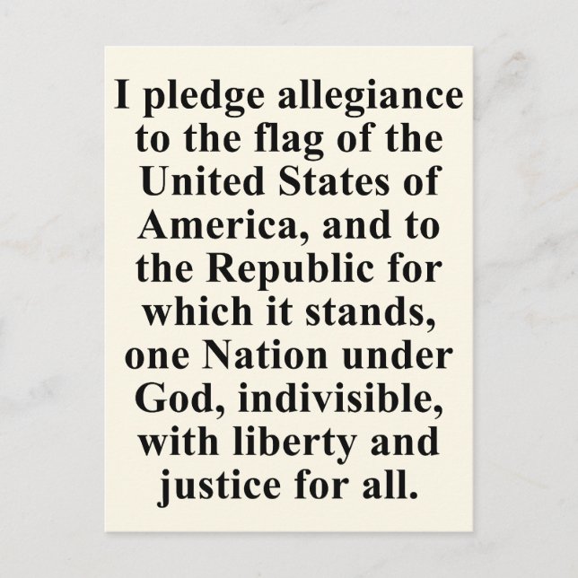 Carte Postale Pledge of Allegiance (Devant)