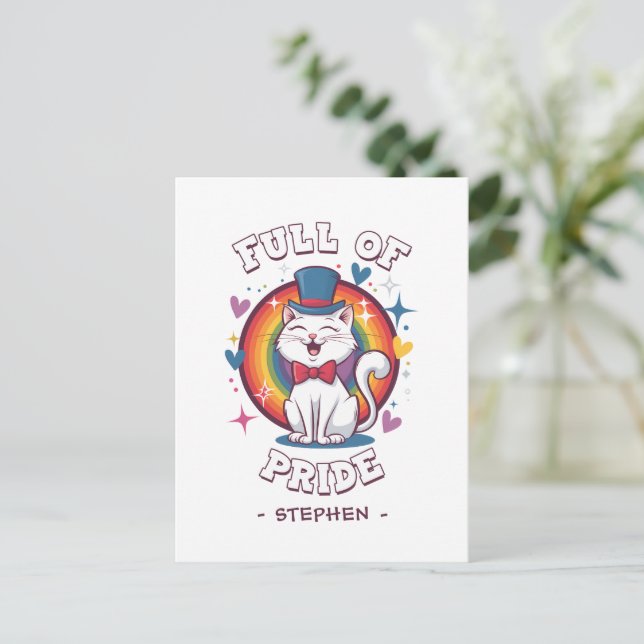 Carte Postale Plein de fierté | Fierté de chat LGBTQ (Debout devant)