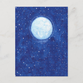 Carte Postale Pleine lune aquarelle