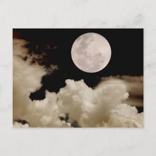 Carte Postale Pleine lune CLOUDS SEPIA