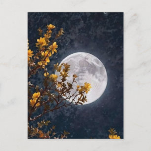Carte postale Pleine Lune d'Automne Doré   Arbre a