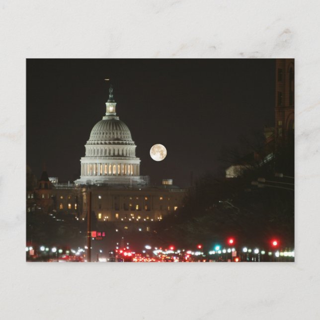 Carte Postale PLEINE LUNE de construction du Capitole américain (Devant)