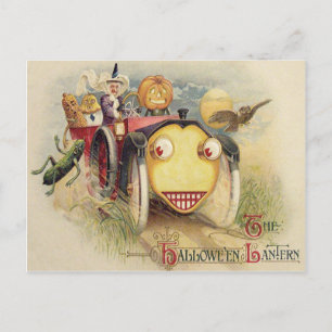 Carte Postale Pleine lune de la Chouette de voiture Witch Jack-o