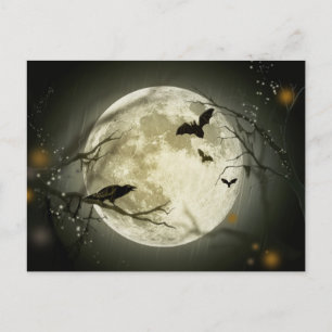 Carte Postale Pleine lune d'Halloween