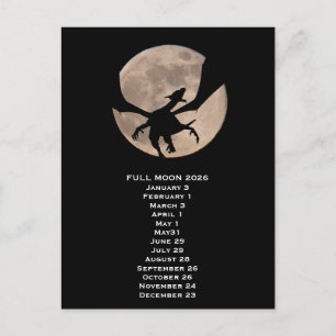 Carte Postale Pleine Lune du Dragon Phases 2026