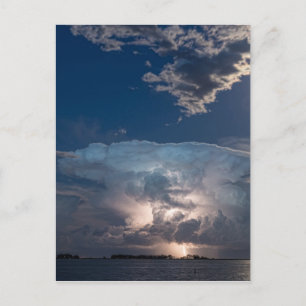 Carte Postale Pleine lune et cellule de l'orage du lac Lightning
