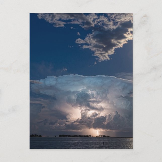 Carte Postale Pleine lune et cellule de l'orage du lac Lightning (Devant)