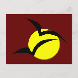 Carte postale Pleine lune et chauves-souris