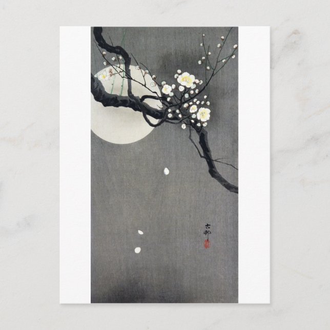 Carte Postale Pleine lune et fleurs de prune blanche, Ohara Koso (Devant)