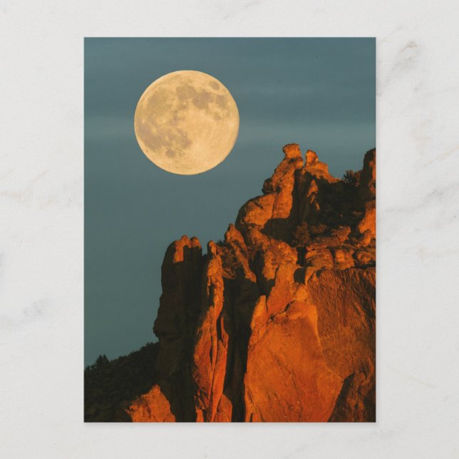 Carte Postale Pleine Lune | Falaises de basalte Smith Rock State (Devant)