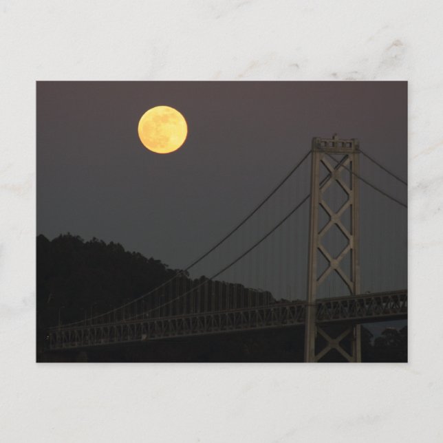 Carte Postale Pleine lune sur Bay Bridge San Francisco 10/01/09 (Devant)