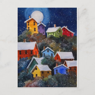 Carte Postale Pleine lune sur Hillside Houses Pittsburgh PA