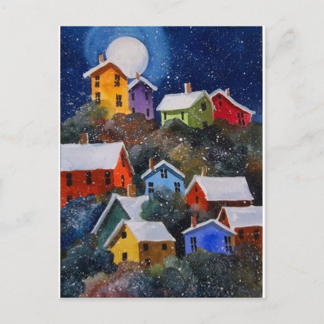 Carte Postale Pleine lune sur Hillside Houses Pittsburgh PA (Devant)