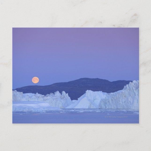 Carte Postale Pleine lune sur Iceberg (Devant)