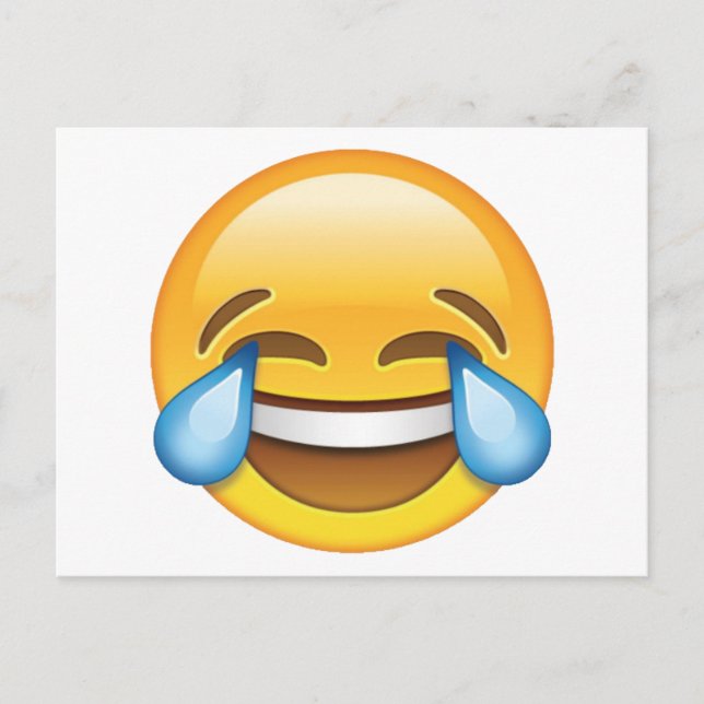Carte Postale Pleurer de rire Larmes de joie émoji (Devant)