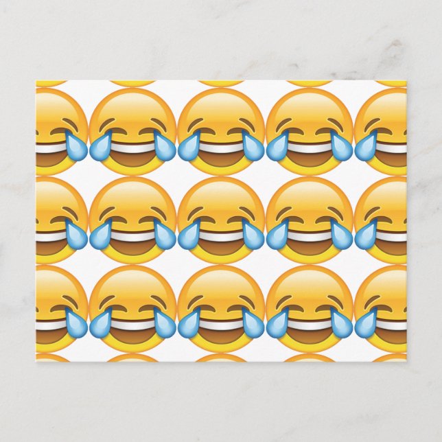 Carte Postale Pleurer de rire Larmes de joie émoji (Devant)