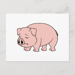Carte Postale Pleurer Jour national du porc rose Piglet