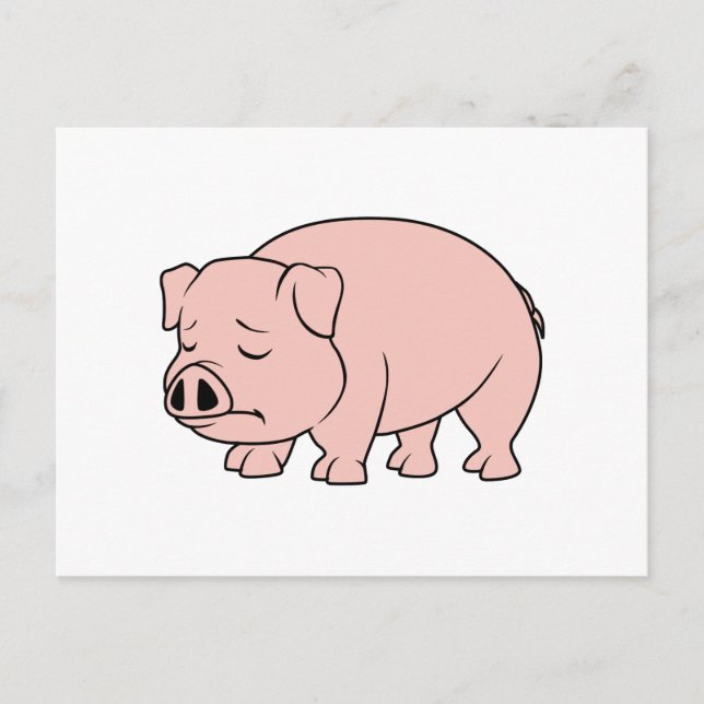 Carte Postale Pleurer Jour national du porc rose Piglet (Devant)