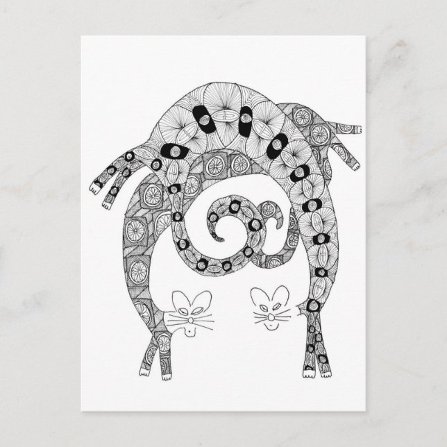 Carte Postale pliage de chat (Devant)