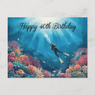 Carte Postale Plongée en apnée 40e anniversaire sous l'eau