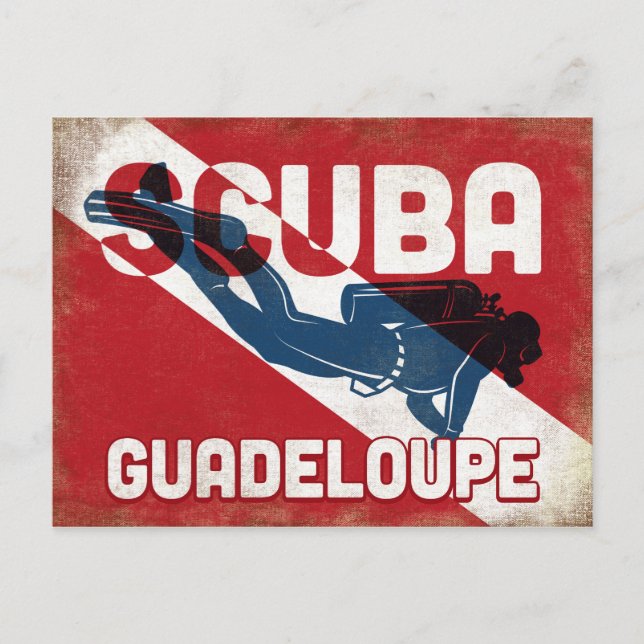 Carte Postale Plongée Guadeloupe - Blue Retro (Devant)