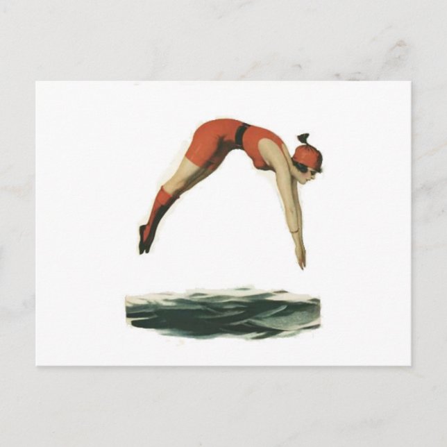 Carte Postale Plonger dans l'eau (Devant)