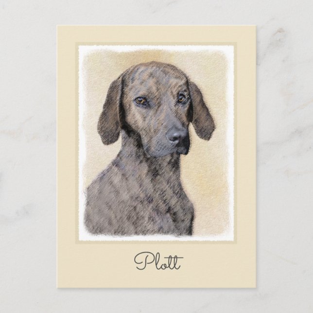 Carte Postale Plott Peinture - Cute Original Chien Art (Devant)