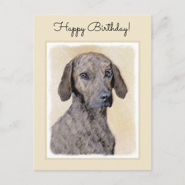 Carte Postale Plott Peinture - Cute Original Chien Art (Devant)