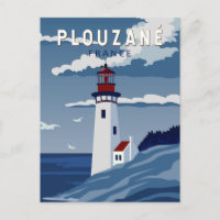 Plouzane France Travel Art Vintage