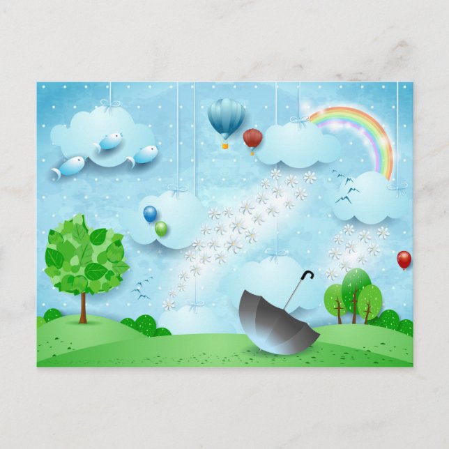 Carte Postale Pluie de fleurs (Devant)