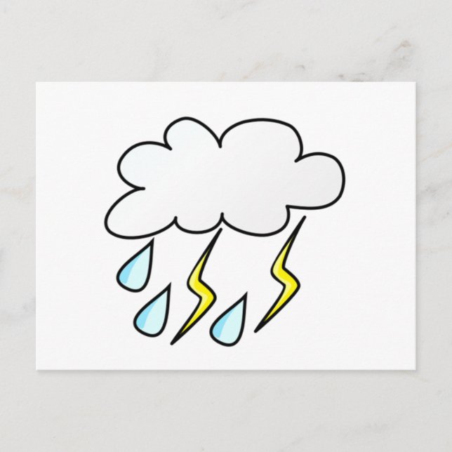 Carte Postale Pluie et foudre en orage (Devant)