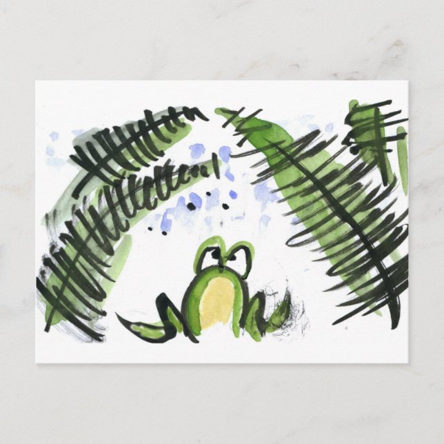 Carte Postale Pluie Fermes et grenouilles trempées (Devant)