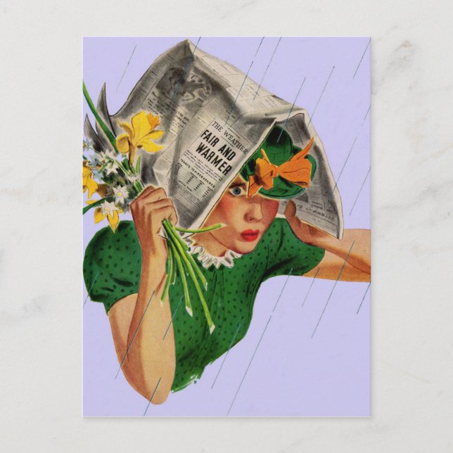 Carte Postale pluie non dans la prévision (Devant)