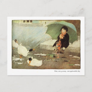 Carte Postale Pluie, Pluie S'Éloigne De La Rhyme De La Pépinière