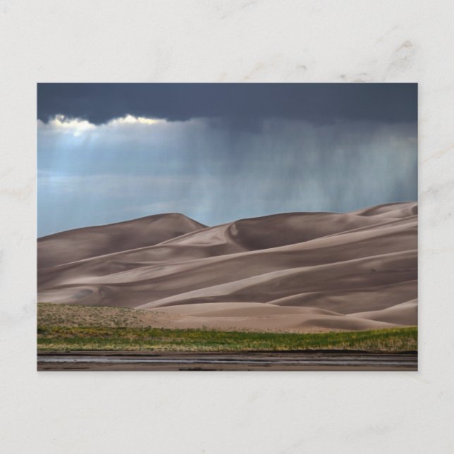 Carte Postale Pluie sur les grandes dunes de sable (Devant)