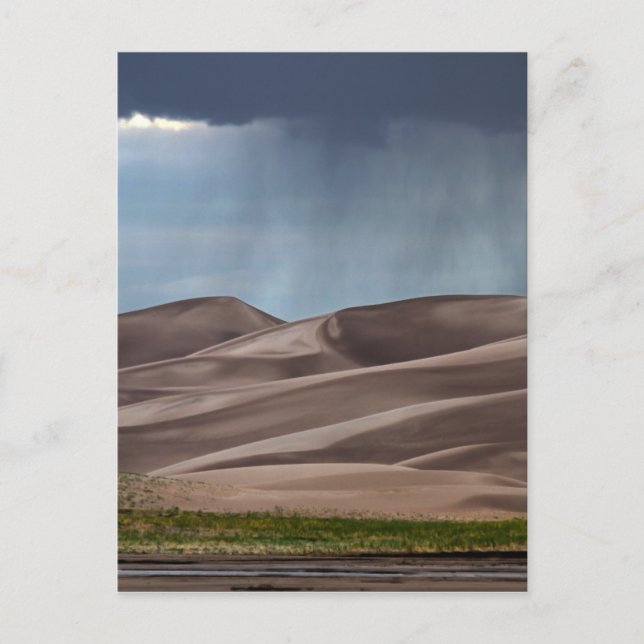 Carte Postale Pluie sur les grandes dunes de sable (Devant)