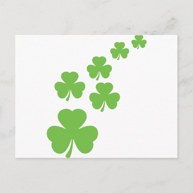 Carte Postale pluie verte shamrock (Devant)